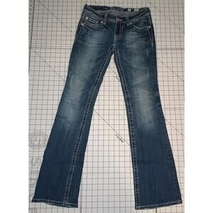 Miss Me Vintage Y2K Blue Stretch Denim Rhinestone Detailed Bootcut Jeans 27